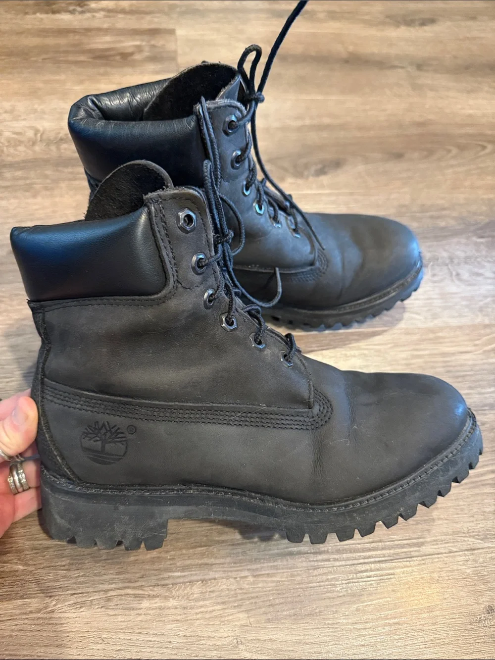 Timberland 6 inch Premium Waterproof Men's Boot Black Nubuck Size 6.5